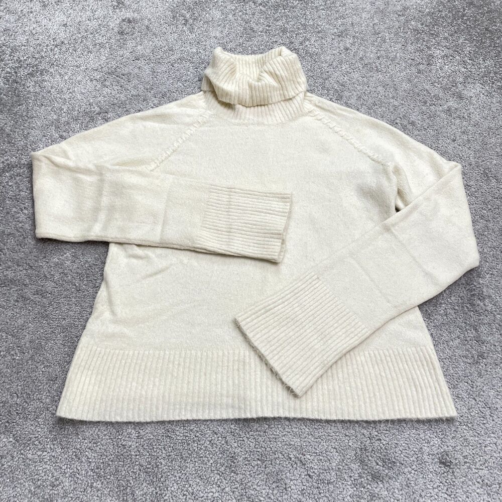 Xhilaration Turtleneck Pullover Sweater Women XL Ivory Acrylic Blend Knit Casual